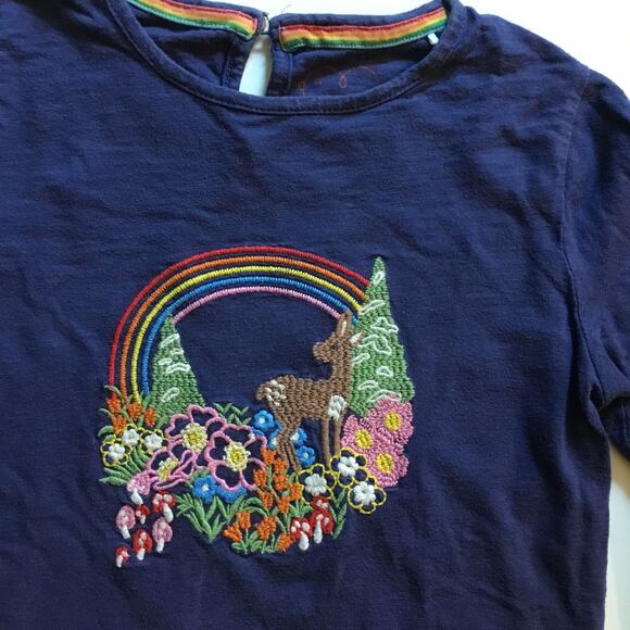 Little Bird navy woodland embroidered tee - Picture 5 of 6